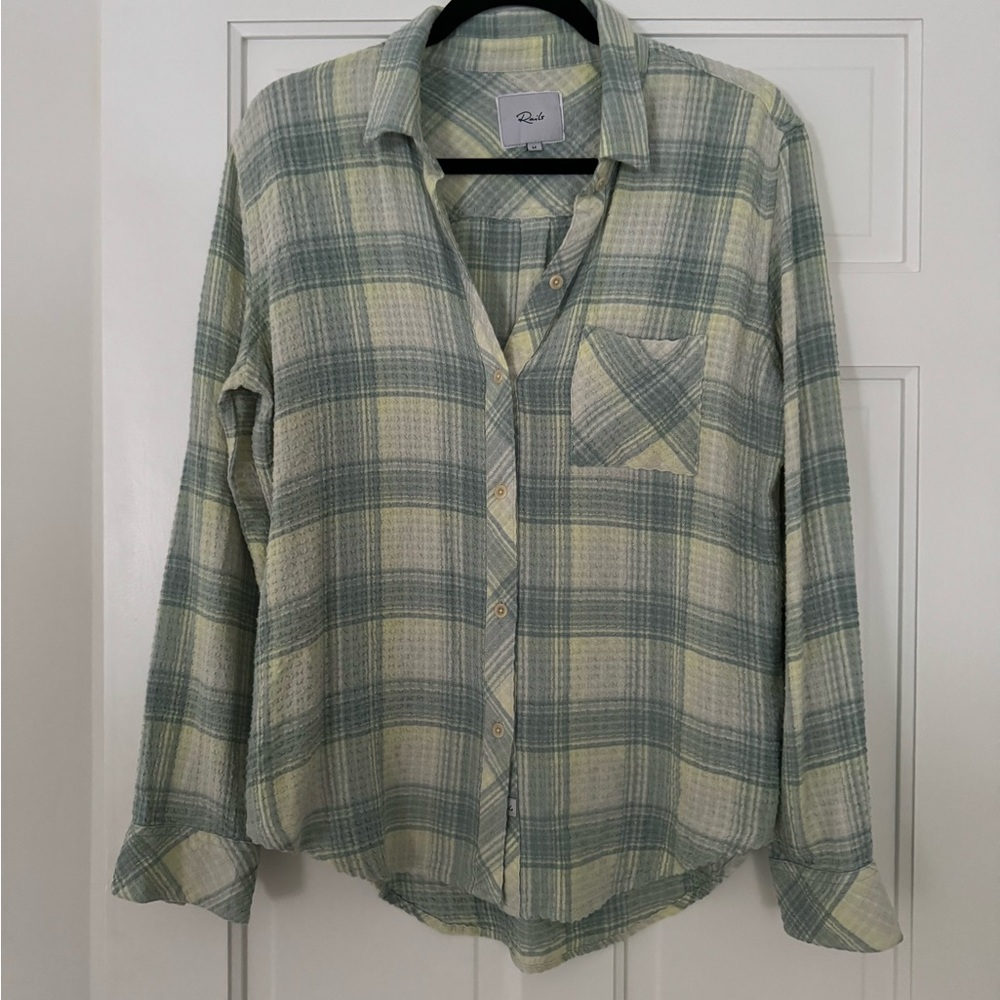 Rails Plaid Brady Top in Sage & Lemon